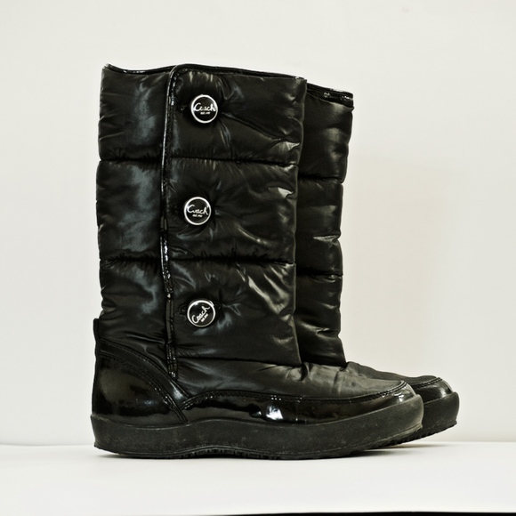 Coach Shoes - Coach Polina Quilted Nylon Patent Boots 7B